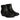 ViviBlu Buckle Decor Black Leather Ankle Boots