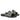 Jaylani Black White Leather Flat Sandals