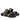 Daniela Black Leather Footbed Sandals