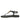 Amalia Black Leather Flat Sandals