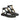 Gloria Black Leather Flat Sandals