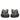 Jolene Black White Leather Flat Sandals