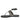 Arlette Black White Leather Flat Sandals