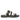 Layla Black Leather Flat Sandals