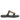 Reina Black Leather Flat Sandals
