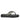 Jolene Black White Leather Flat Sandals