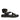 Brinley Black Leather Flat Sandals