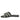 Aliana Black White Leather Flat Sandals