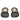 Reina Black Leather Flat Sandals