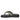 Jolene Black White Leather Flat Sandals